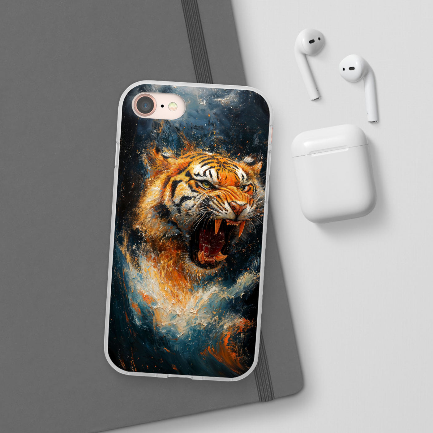 Fierce Tiger IPhone & Samsung Flexi Case - Durable Protection for Animal Lovers