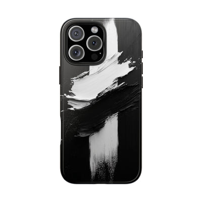 Abstract Black and White Tough IPhone & Samsung Case - Stylish Protection for Your Device