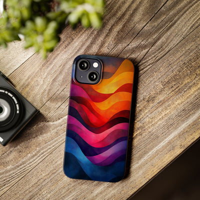 Vibrant Waves Slim IPhone Case - Colorful Abstract Design for Trendy Style