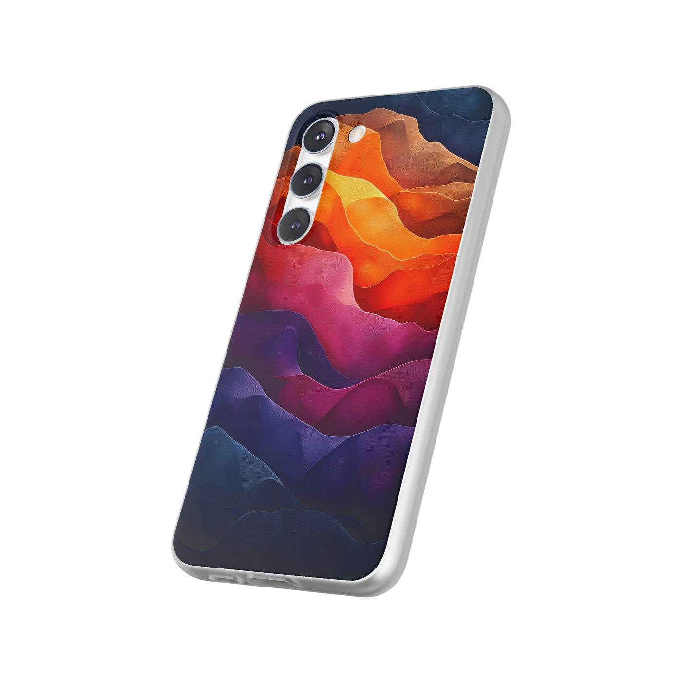 Vibrant Abstract IPhone & Samsung Flexi Case - Colorful Wave Design for Phone Protection