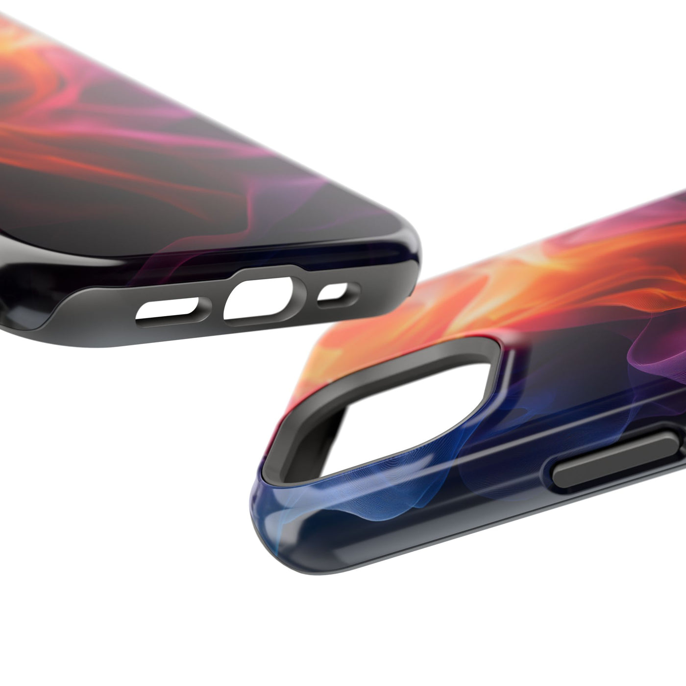 Vibrant MagSafe® Tough Case for iPhone - Abstract Flame Design, Durable & Stylish Protection