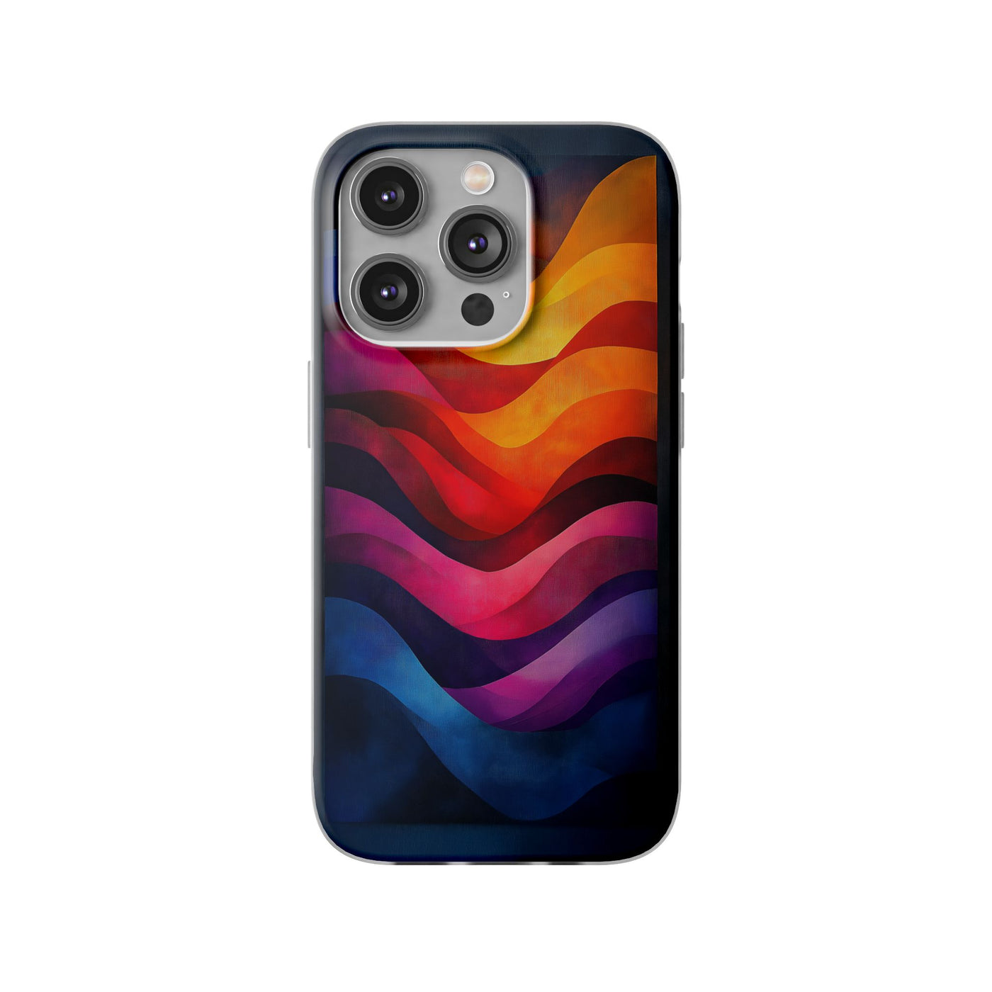 Abstract Waves IPhone & Samsung Flexi Case - Colorful Protective Phone Cover for Art Lovers