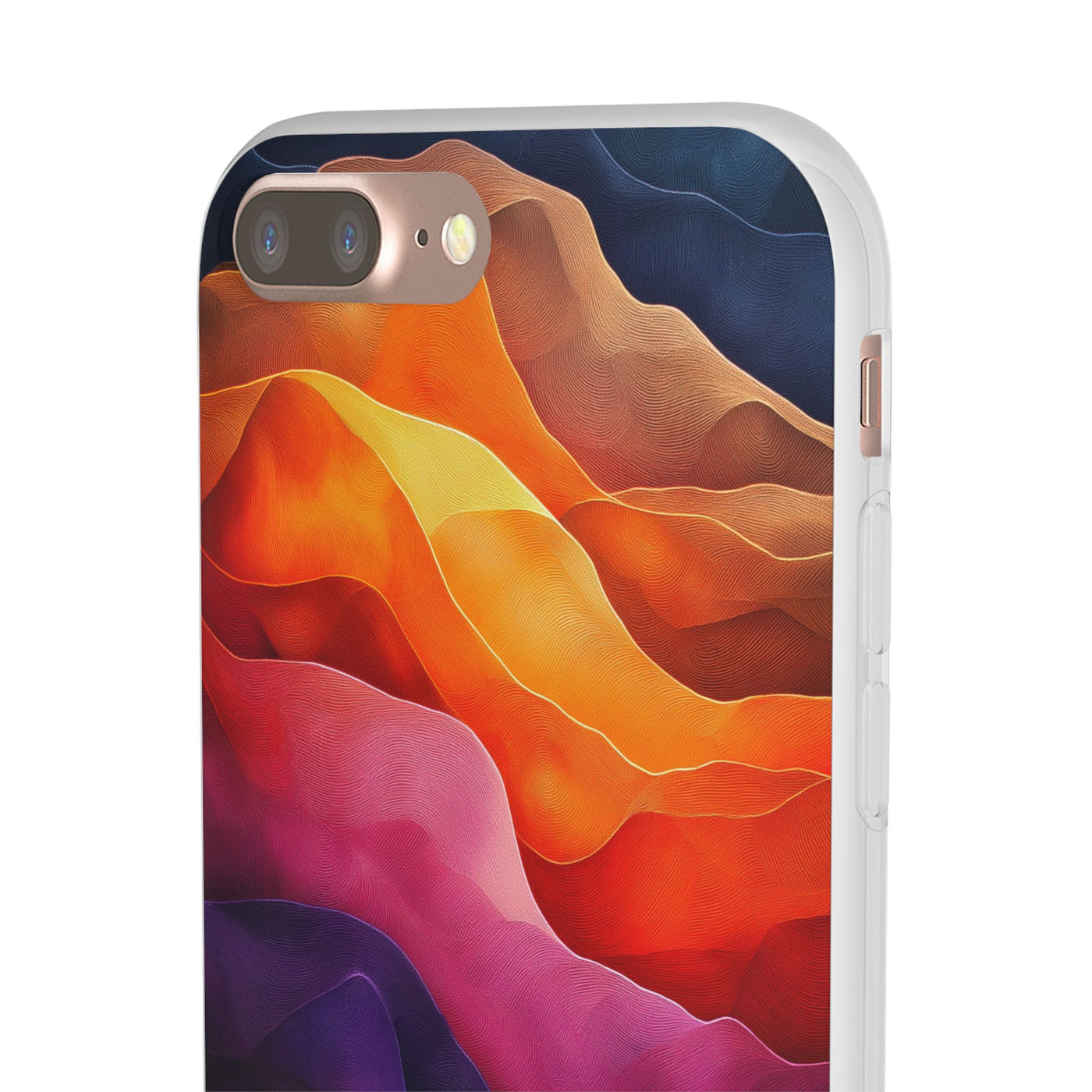 Vibrant Abstract IPhone & Samsung Flexi Case - Colorful Wave Design for Phone Protection