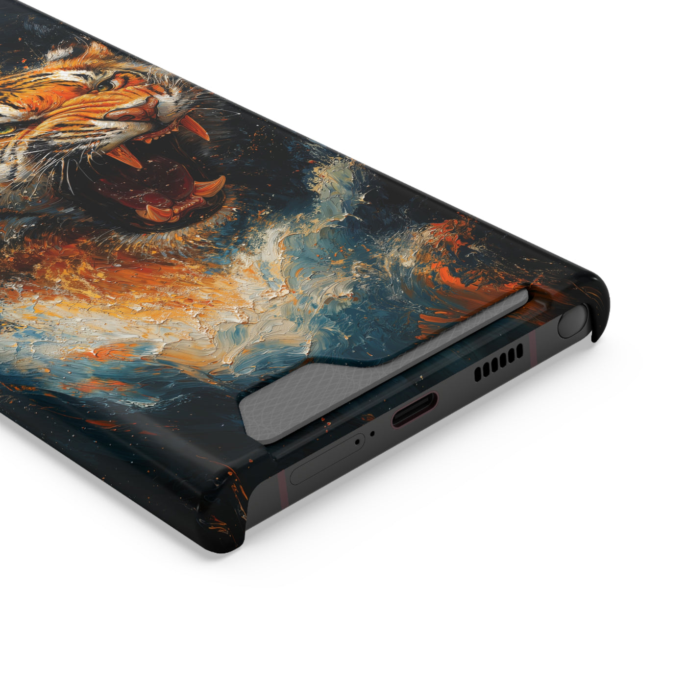 Fierce Tiger IPhone & Samsung Magsafe® Case with Credit Card Holder | Durable, Stylish Design for Animal Lovers