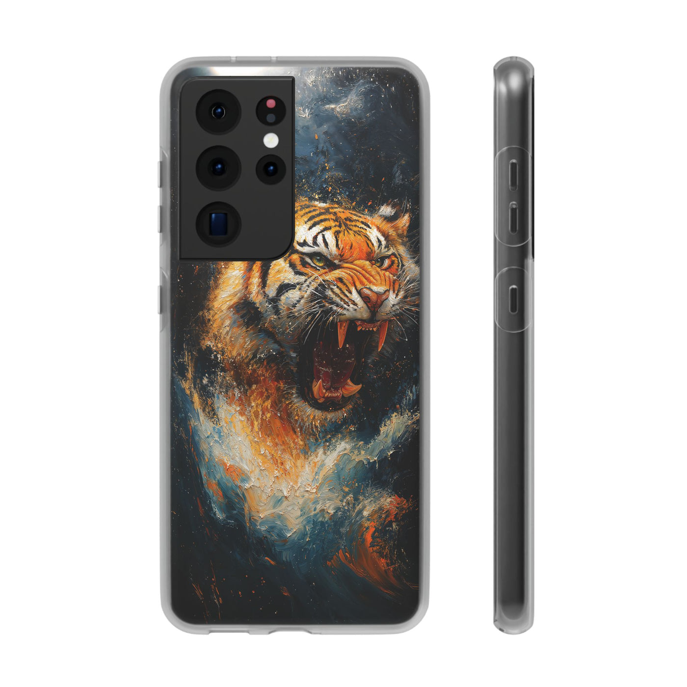 Fierce Tiger IPhone & Samsung Flexi Case - Durable Protection for Animal Lovers