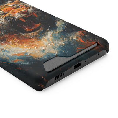 Fierce Tiger IPhone & Samsung Magsafe® Case with Credit Card Holder | Durable, Stylish Design for Animal Lovers