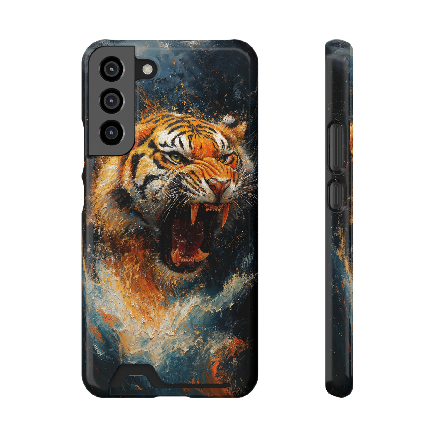 Fierce Tiger IPhone & Samsung Magsafe® Case with Credit Card Holder | Durable, Stylish Design for Animal Lovers