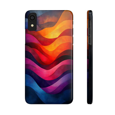 Vibrant Waves Slim IPhone Case - Colorful Abstract Design for Trendy Style